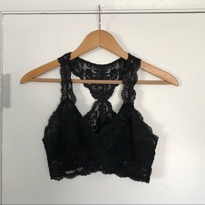 Express One Eleven Black Lace Bralette